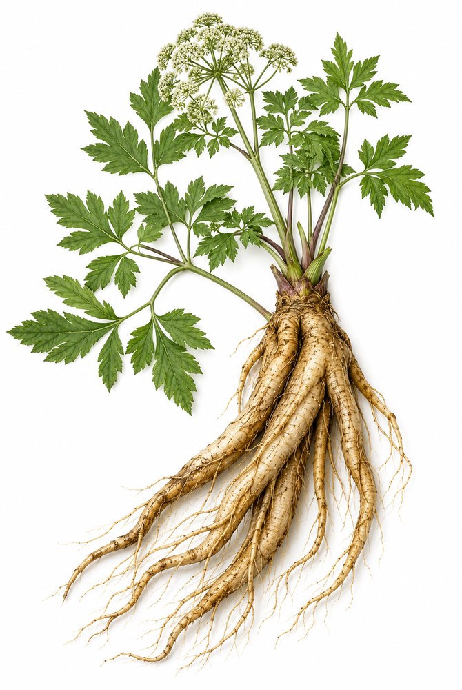 Botanical illustration of Angelica (related species)