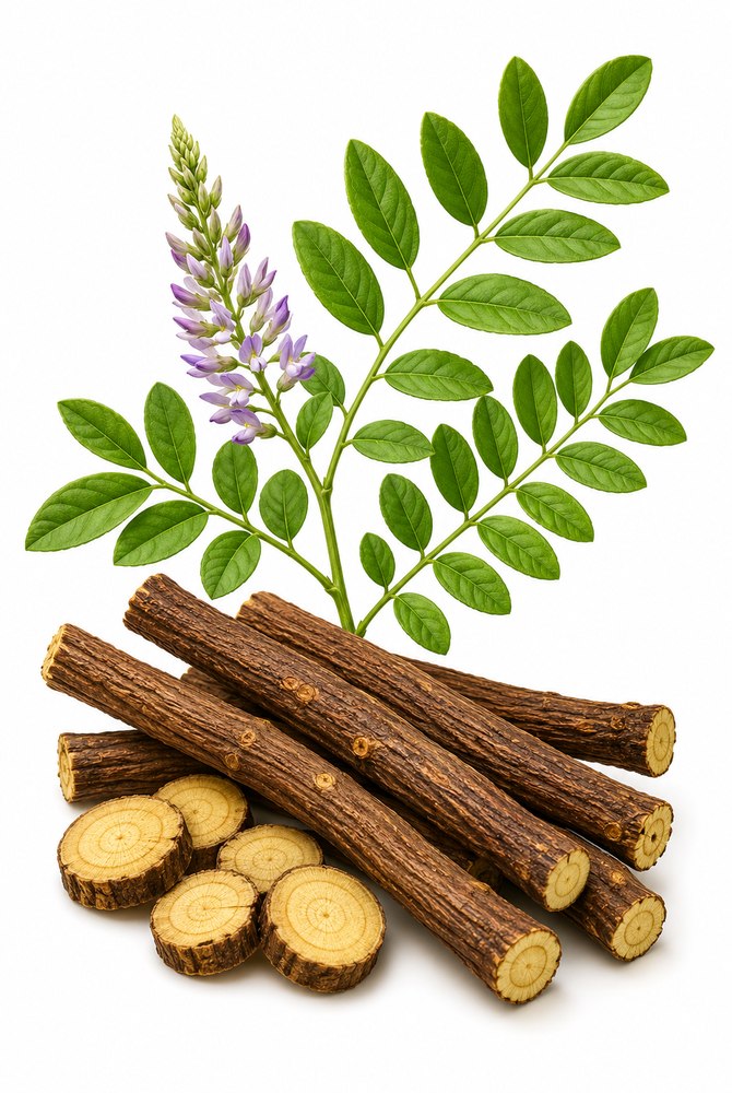 감초 근연종(Glycyrrhiza glabra) 식물 세밀화