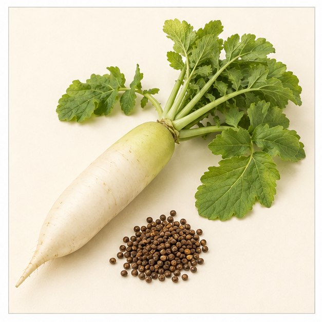 무(Raphanus sativus L.) 실물 이미지